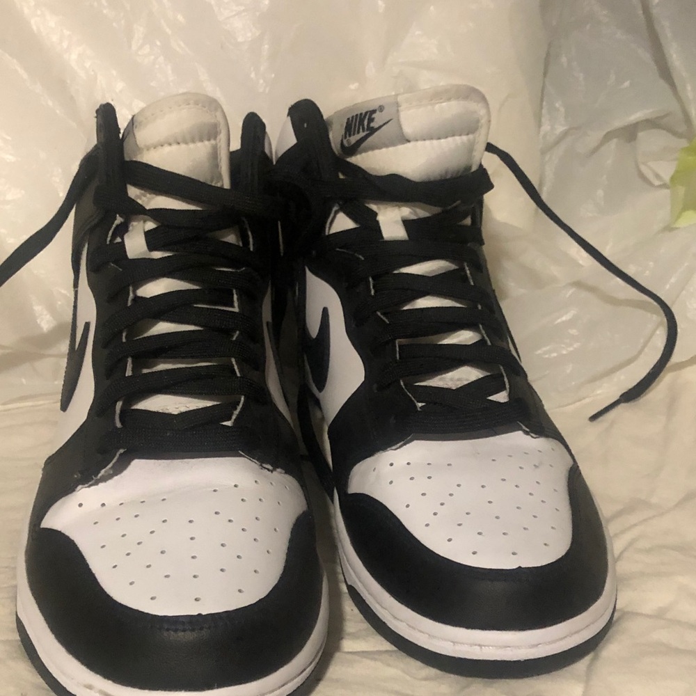 Nike Men's Dunk High Panda Black and White High-Top Sneakers